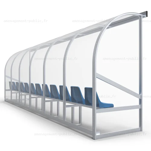 Abri de touche monobloc 12 sièges baquet 